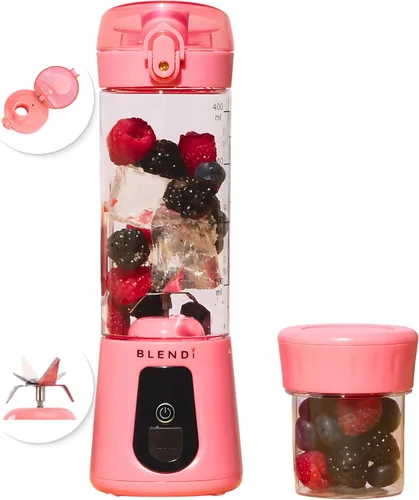 BLENDi Pro+ Licuadora portátil (17.5oz, Blush) – Motor mejorado de 120W, recargable por USB-C, licuadora personal inalámbrica – Libre de BPA, Rosa