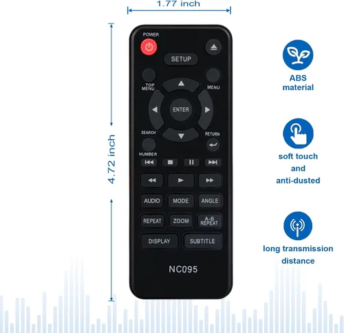 Miniatura 6 de NC095 NC095UL Reemplazo de control remoto para reproductor de DVD Sanyo FWDP105F FWDP175FA FWDP105 FWDP175F FWDP105FA FWDP105FB