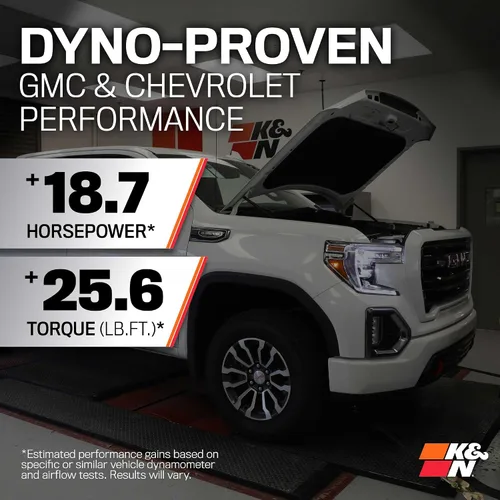 Miniatura 3 de K&N - sistema de admisión de aire frío: Alto rendimiento; aumenta los caballos de fuerza: Compatible con Chevrolet Silverado 1500 2019-2020; GMC