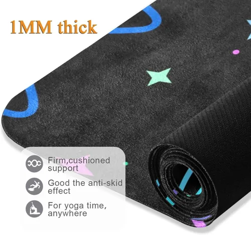 Miniatura 5 de Cute Chubby Frog Yoga Mat, 71 x 26 Inch Non-slip Yoga Mats Folding Travel Exercise Mat Indoor Outdoor Gym Pilates with Storage Bag for Women Men a04