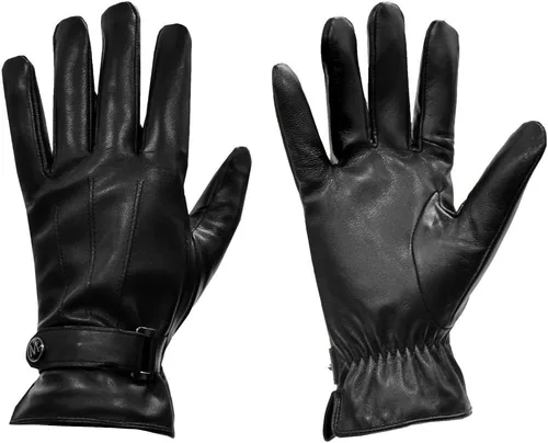 Miniatura 5 de MODA Mr Chicago - Guantes de cuero genuino para hombre con función de pantalla táctil para teléfonos inteligentes