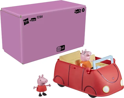 Miniatura 2 de Peppa Pig Peppa's Adventures Peppa's Family Red Car - Juguete preescolar, efectos de habla y sonido, incluye 2 figuras, para edades de 3 años