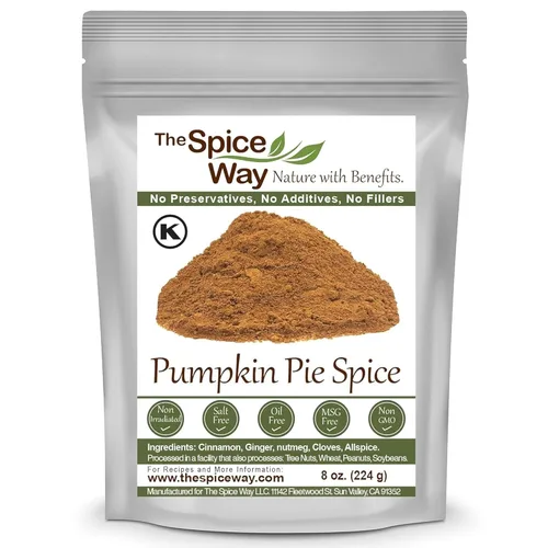 The Spice Way Especias para pastel de calabaza: condimento de 8 onzas incluye canela, jengibre, nuez moscada, clavo y pimienta de Jamaica, perfecto