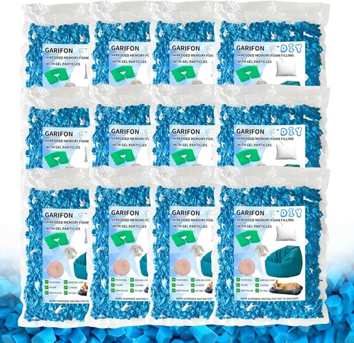 Miniatura 10 de Relleno de saco de frijoles Garifon, 9.1 kg de relleno de espuma viscoelástica triturada, relleno para silla de saco de frijoles, relleno de saco