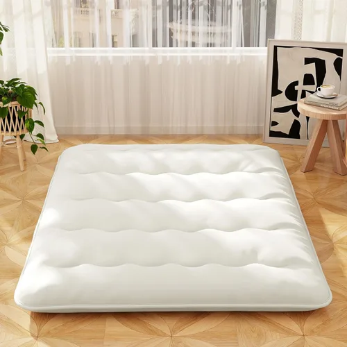 Miniatura 25 de Giantex Colchón japonés de suelo, colchón futón de 4 pulgadas con funda lavable y bolsa de almacenamiento, colchón plegable enrollable para tatami