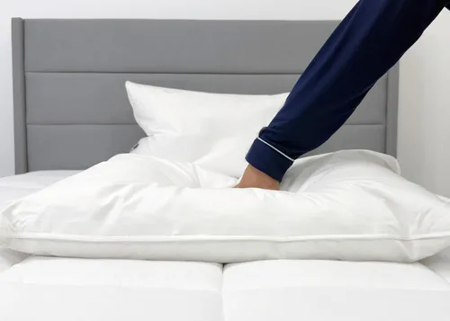 Miniatura 4 de Juego de almohadas de cama de tamaño estándar con plumas y plumón de hotel (paquete de 2)