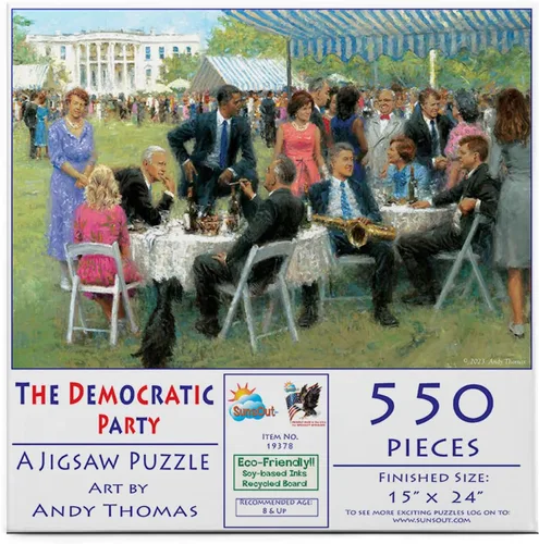SUNSOUT INC - The Democratic Party - Rompecabezas de 550 piezas por artista: Andy Thomas, tamaño terminado, 15 x 24 pulgadas, MPN # 19378