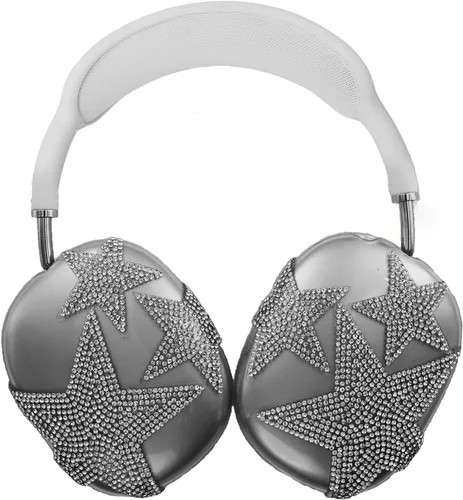 MORWLAT Funda para AirPods Max con Diamantes de Imitación Brillantes Estrellas, Fundas Suaves Bonitas Transparentes y Brillantes para Mujeres