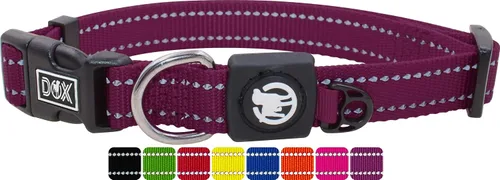 Miniatura 10 de DDOXX Collar de nailon reflectante para perro, collares fuertes y ajustables, mediano (bue)