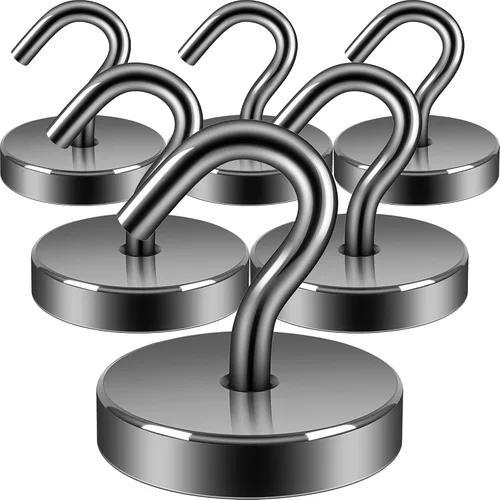 Miniatura 54 de Neosmuk Ganchos magnéticos extrafuertes con resistencia de más de 27 lbs, con imanes de tierras raras resistentes para refrigerador, crucero, Bronce