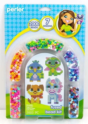 Miniatura 7 de Perler Beads - Kit de actividades de cuentas de fusibles para manualidades infantiles, 2004 piezas Geométrico
