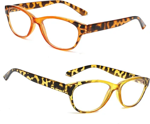 Miniatura 5 de SIGVAN Gafas de Lectura de Ojo de Gato para Damas 5 Pares con Bloqueo de Luz Azul Bisagra de Resorte Estampado de Patrón de Moda Lectores