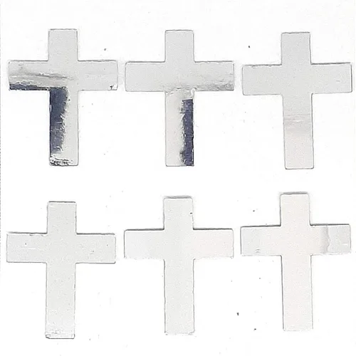 Miniatura 3 de Confeti Cruz Plata - Paquete al por menor #8598 QS0 plateado