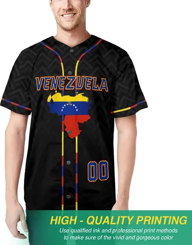 Miniatura 5 de Camiseta de béisbol personalizada de Venezuela para hombres, camiseta de béisbol personalizada de Venezuela, camiseta de fútbol de Venezuela