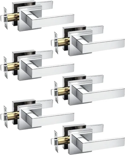 Miniatura 15 de KNOBWELL Paquete de 1 manija de puerta interior negra para uso en interiores, reversible para izquierda y derecha sin llave Negro