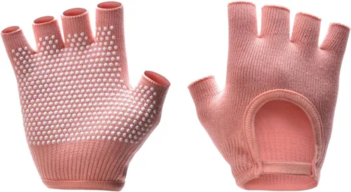 Miniatura 15 de Guantes de yoga antideslizantes sin dedos, ideales para pilates, barras, yoga de aire y entrenamientos de fitness, tela transpirable con agarre