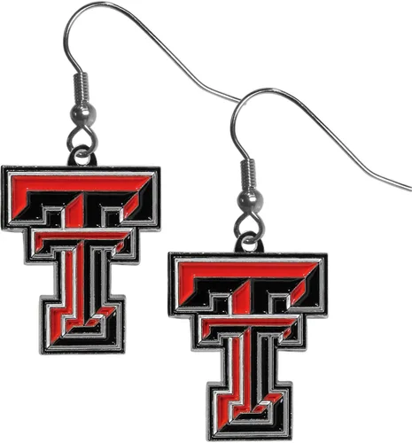 NCAA Siskiyou Sports Texas Tech Red Raiders - Aretes colgantes cromados para mujer, talla única, colores del equipo