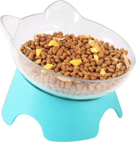 Miniatura 10 de MILIFUN Cuencos elevados de comida para gatos con soporte, platos para gatos para comida o agua, cuenco inclinado, plato para mascotas con soporte