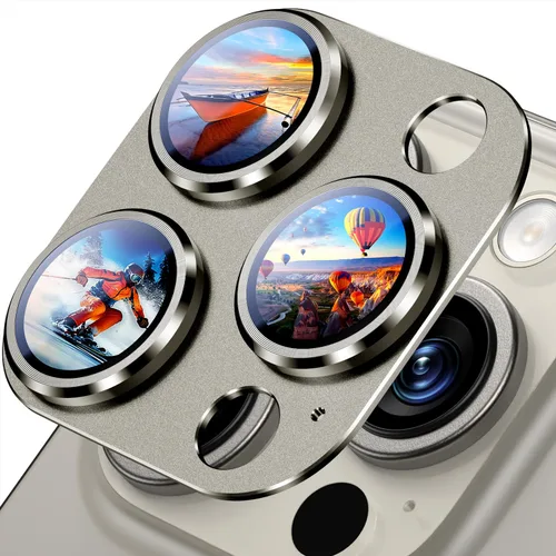 Miniatura 18 de Uyiton Compatible con iPhone 17 Pro Protector de Lente de Cámara - [No Fácil de Romper][Fuerte Adsorción][Compatible con Fundas] Cubierta de Titanio