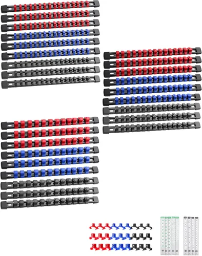 Miniatura 49 de ALOANES Organizador de Dados de 9 Piezas ABS, Rieles para Dados Compatible con Carraca de 3/8 Pulgadas, Soportes para Dados de Servicio Pesado que