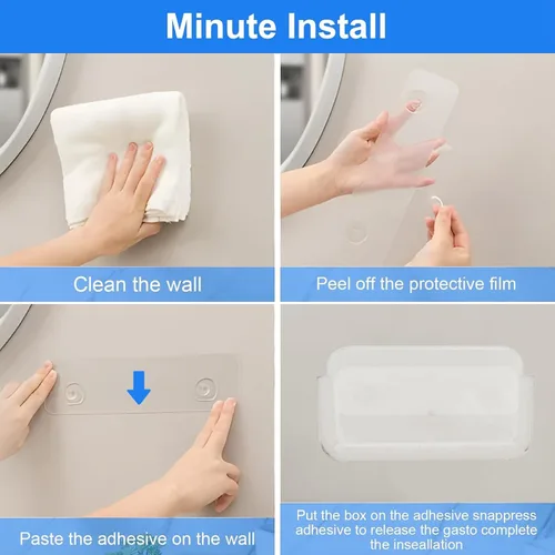 Miniatura 7 de Diesisa Organizador acrílico para montaje en pared, 5.1 pulgadas de profundidad x 10.9 pulgadas de ancho x 6 pulgadas de alto, organizador