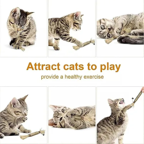 Miniatura 6 de Palitos de vid plateada 100% naturales para gatos, juguetes para masticar para gatos, promueve la salud dental, la digestión y el tiempo de juego