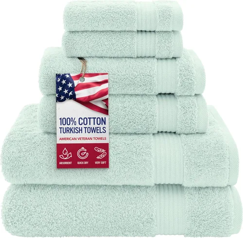 Miniatura 17 de Toalla American Veteran, Juego de Toallas de Mano para Baño de 4, 100% Conjunto de Toallas de Mano Turcas de Algodón, Toallas de Mano Suave