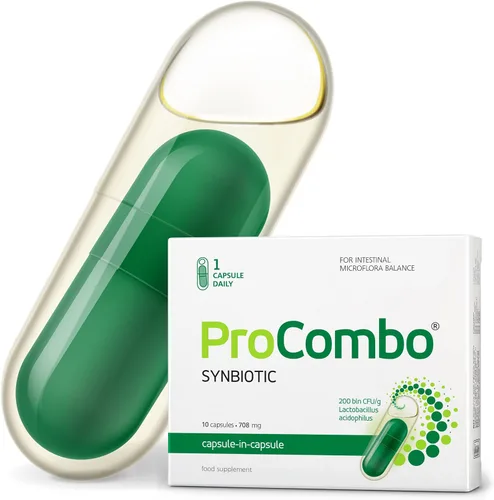 ProCombo - El simbiótico inteligente con entrega dirigida de las buenas bacterias. Fórmula de cápsula doble y líquido para resultados rápidos. 1