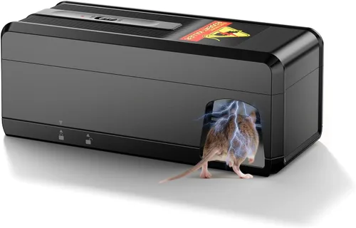 Miniatura 9 de Trampa eléctrica para ratas, trampa para ratones en interiores, potente voltaje que mata instantáneamente ratas y ratones, exterminador de roedores