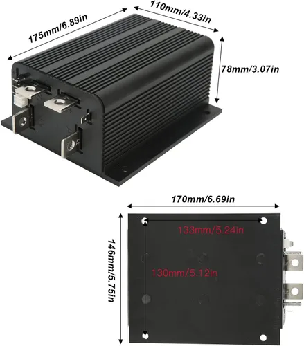 Miniatura 7 de Controlador de motor de 24V-36V DC, 275A, Operación silenciosa, Programable, Carcasa de aluminio, P1204M 4201