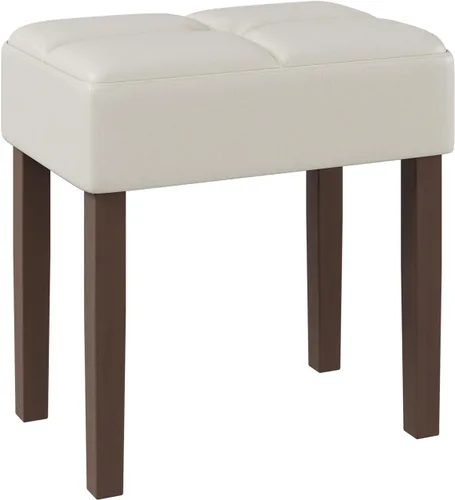Miniatura 12 de EOSVALO Taburete de tocador de cuero, banco otomano rectangular de 18.7 pulgadas de ancho para sala de maquillaje, silla de tocador con patas