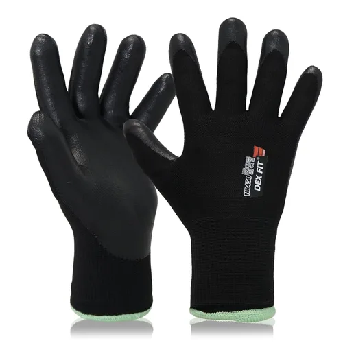 Miniatura 6 de DEX FIT Guantes de trabajo para clima frío NR450 - Forro polar cálido, agarre firme con revestimiento de nitrilo, ligeros y flexibles, ideales