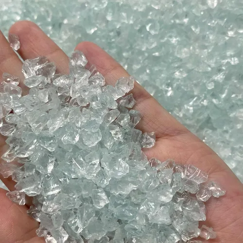 Vidrio curshet, chips transparentes de 2 libras para manualidades, arte, resina, vidrio, grava, piedra, vidrio roto, acuario, decoración de