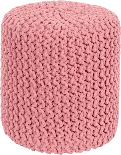 Miniatura 13 de Puf Cotton Craft tejido a mano con estilo de cable Dori Pouf, otomano para el piso, 100 % algodón trenzado, hecho y cosido a mano, un asiento único