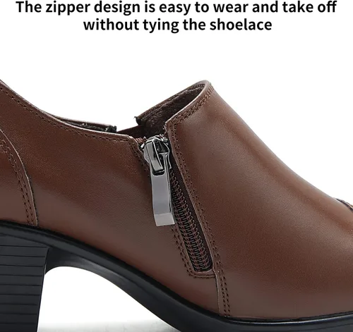 Miniatura 3 de UZB Mocasines sin cordones con cremallera para mujer
