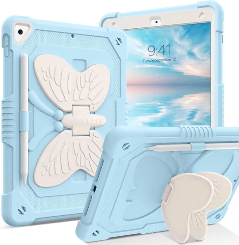 YINLAI Funda para iPad de 9ª, 8ª y 7ª generación de 10.2 pulgadas, iPad Air de 3ª generación con soporte para lápiz y soporte para lápices con