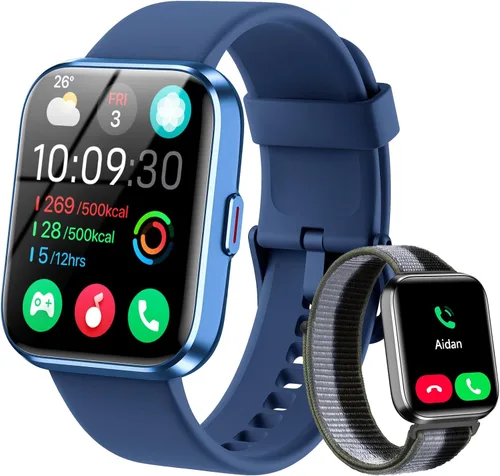 Miniatura 12 de WMK Relojes inteligentes para hombres y mujeres (Android/iPhone), reloj inteligente Alexa HD de 1.83 pulgadas con llamadas Bluetooth, Verde
