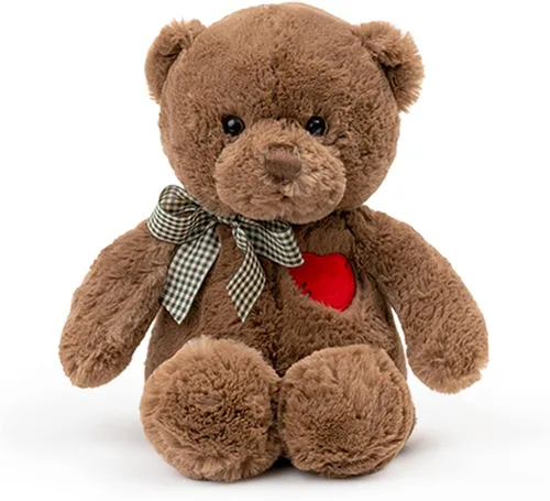 Miniatura 14 de Conejito pequeño de peluche con corazón, lindo conejo marrón, animales de peluche suaves, oso de peluche, juguetes de peluche, regalos para novia