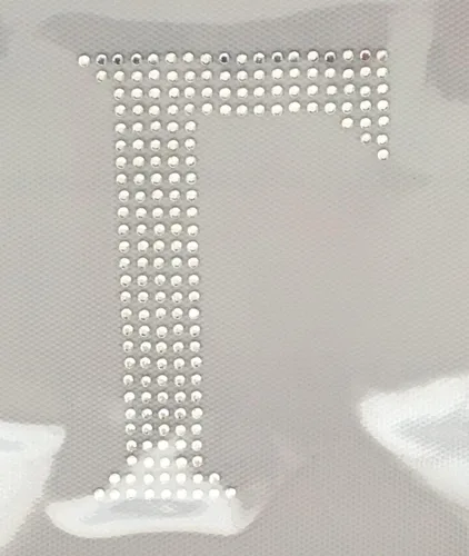 Miniatura 14 de Letras griegas, 4 pulgadas de alto, diamantes de imitación, transferencia termoadhesiva (alfa)