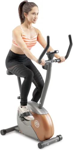 Marcy Home Fitness - Bicicleta de ejercicio personal con resistencia magnética ajustable para entrenamiento cardiovascular y entrenamiento de Gris -