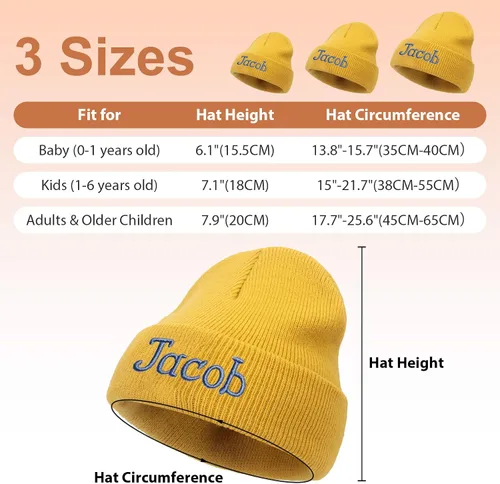 Miniatura 4 de Gorros personalizados para bebés, niñas y niños, gorros bordados personalizados con nombre para bebés, niños y adultos