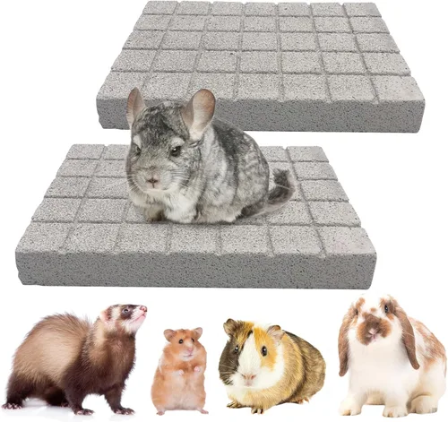 Miniatura 8 de BNOSDM Almohadillas de garra de conejo, almohadillas para rascar conejo, piedra de lava de hámster natural para rechinar dientes, tablero rascador