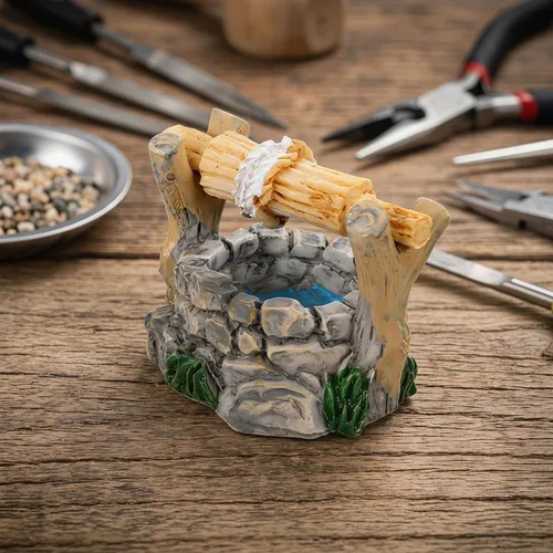 Miniatura 6 de BESPORTBLE Juego de 24 figuras de pozo de agua en miniatura: accesorios de jardín de hadas para decoración de micro paisajes, kit de adornos de pozo