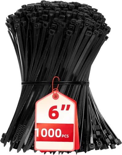 Miniatura 12 de Bridas para cables, paquete de 400 unidades, color negro, varios tamaños, 12+8+6+4 pulgadas, gestión de cables de nailon autobloqueante multiusos
