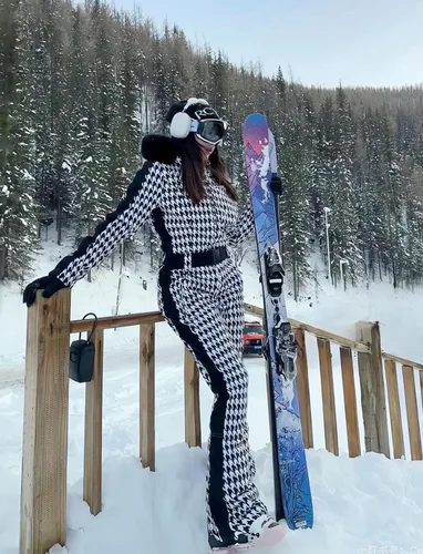 Miniatura 79 de GSOU SNOW Traje de esquí para mujer, traje de nieve de una pieza, para snowboard, delgado, aislante, impermeable, resistente al viento