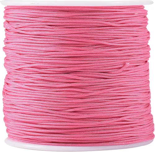 Miniatura 138 de KONMAY 1 rollo de cuerda de nailon para hacer pulseras de 150 yardas, trenzado de nailon Shamballa Macramé/cordón de cuentas de 0.4mm, cordón