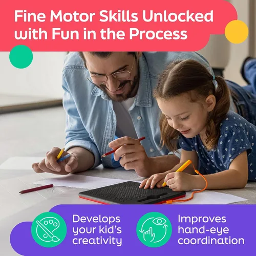 Miniatura 2 de AYNAT FUN - Tablero de dibujo magnético para niños, juguetes para hacer garabatos y bocetos, incluye lápiz digital magnético y cuentas para niñas