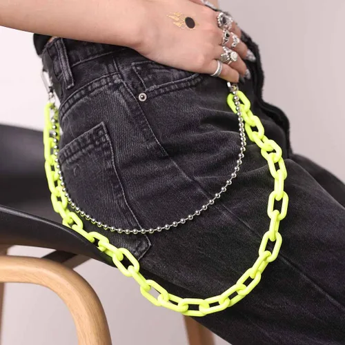 Miniatura 3 de Pantalones de mezclilla de hip hop, cadena, estilo gótico, punk, gótico, para hombres, cadena de eslabones para mujer, cartera gruesa y gruesa