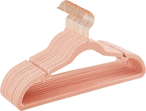 Miniatura 20 de SONGMICS Paquete de 30 perchas de terciopelo antideslizantes con muescas para el hombro, barra para pantalones, gancho giratorio de 360°, ahorro