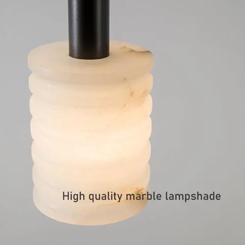 Miniatura 4 de Lámpara colgante cilíndrica moderna de mármol para isla de cocina, altura ajustable, accesorio colgante de latón para comedor, dormitorio, baño